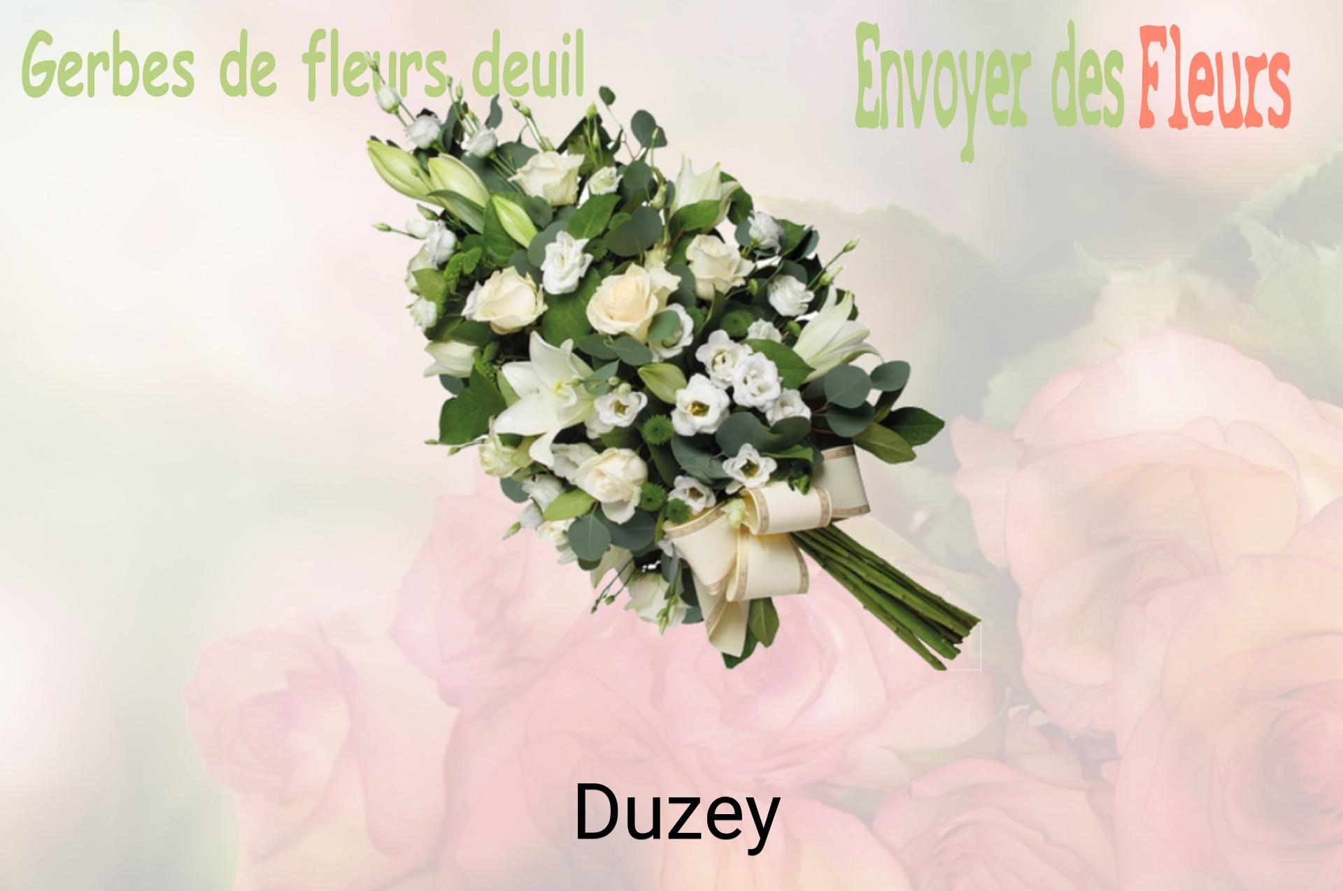 Gerbe de fleurs de deuil livrée à Duzey